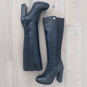 TORY BURCH Black Leather Knee High Boots